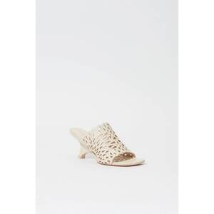 NEW SIMKHAI women's shadow mule laser cut sandal in cream